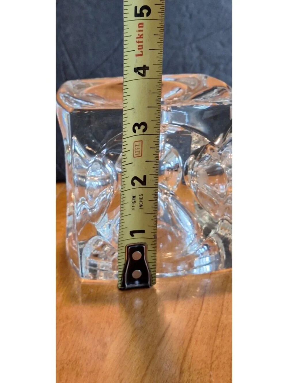 Vintage Czechoslovakia  Handmade Crystal Candle Holder Cubes Set of 2 3.5
